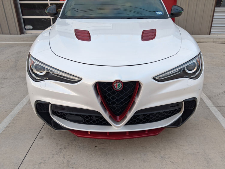 Alfa Romeo Stelvio Front V Shield Grill Frame + Emblem Frame Kit